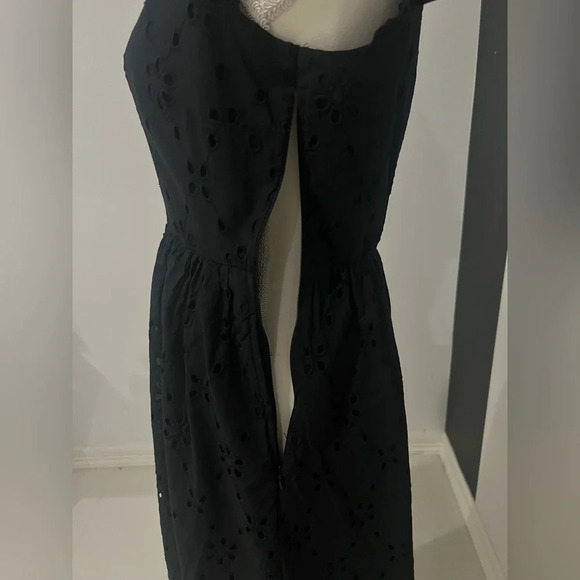 Black Smocked Ruffled Midi Sundress - Picture 7 of 16